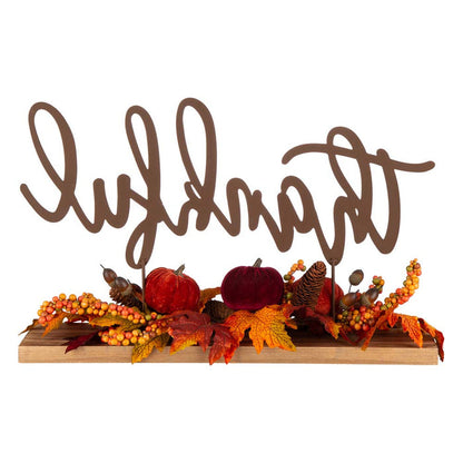 24"L Harvest "Thankful" Metal Sign Floral or Centerpiece