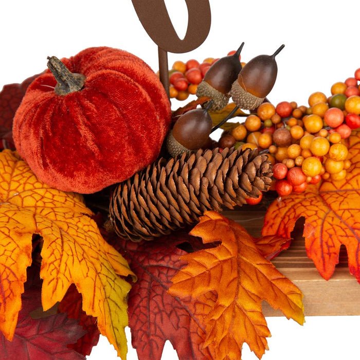 24"L Harvest "Thankful" Metal Sign Floral or Centerpiece