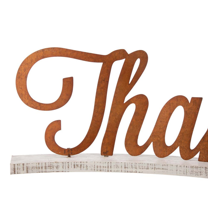 30"L Fall Wooden/Metal Thankful Decor