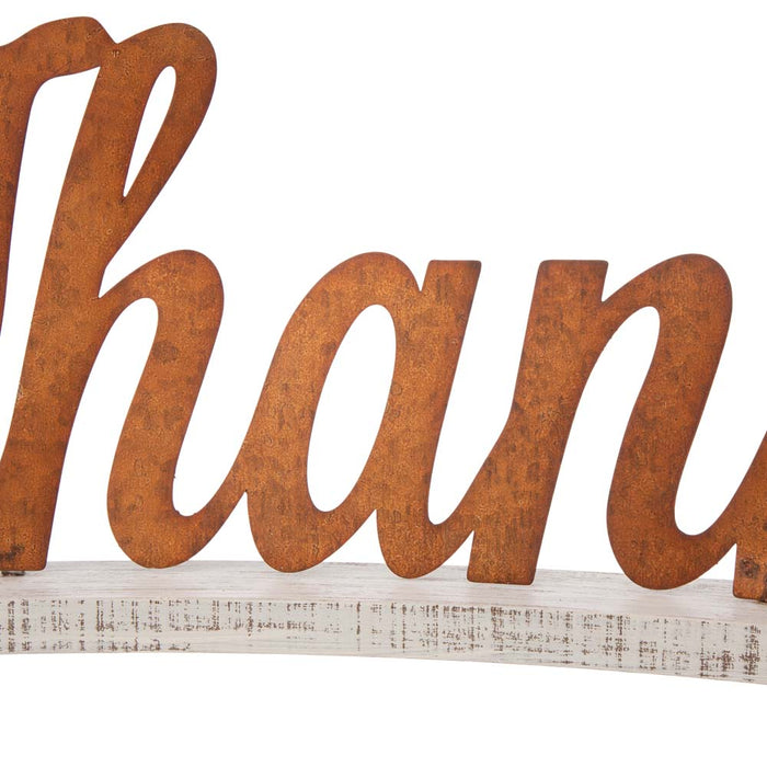 30"L Fall Wooden/Metal Thankful Decor