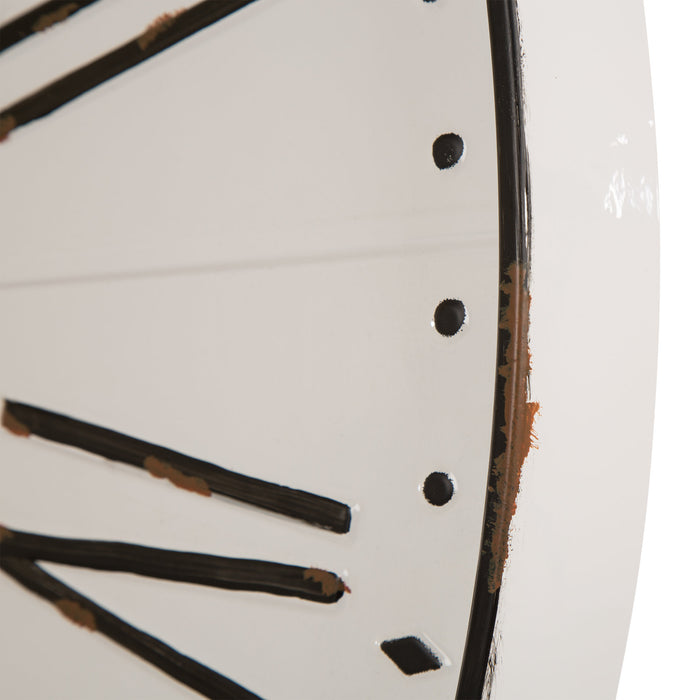 31.5" Oversized Farmhouse Metal Enamel Wall Clock
