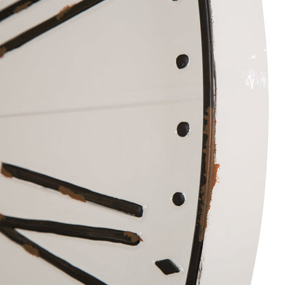 31.5" Oversized Farmhouse Metal Enamel Wall Clock