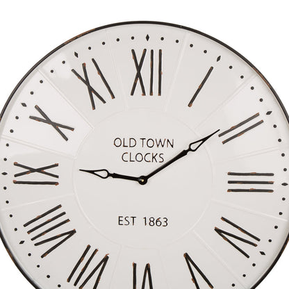31.5" Oversized Farmhouse Metal Enamel Wall Clock