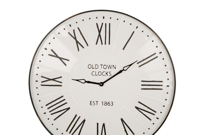 31.5" Oversized Farmhouse Metal Enamel Wall Clock
