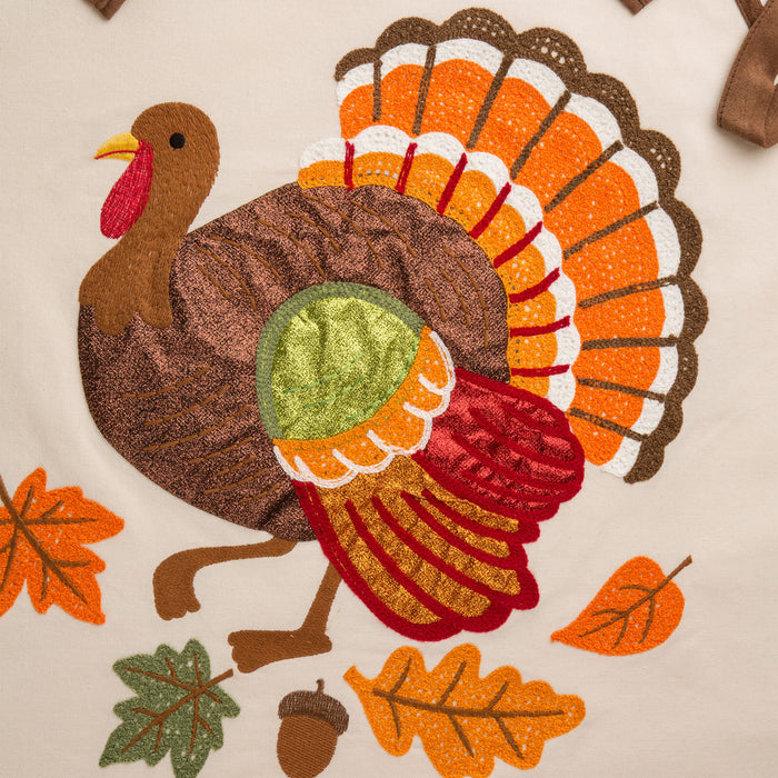 32"L Cotton Embroidered Turkey Apron