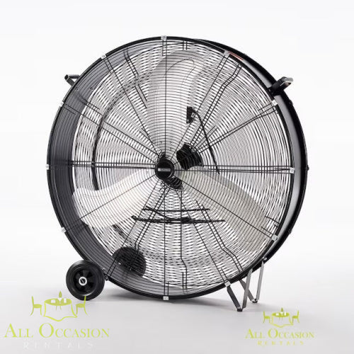 36-Inch 2-Speed Indoor Black Industrial Fan Rental for cooling large spaces and events.