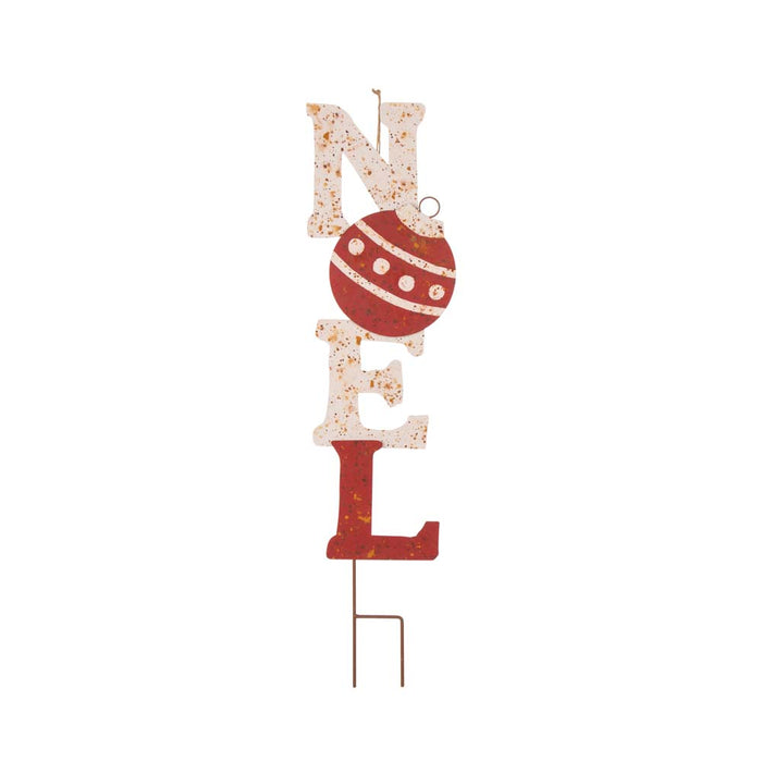 36.02"H Rusty Metal "NOEL" Yard Stake or Wall Décor