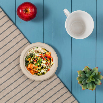6 inch Natural Compostable & Disposable Sugarcane Plates, 600 Pack