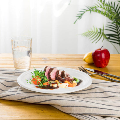 6 inch White Compostable & Disposable Sugarcane Plates, 600 Pack