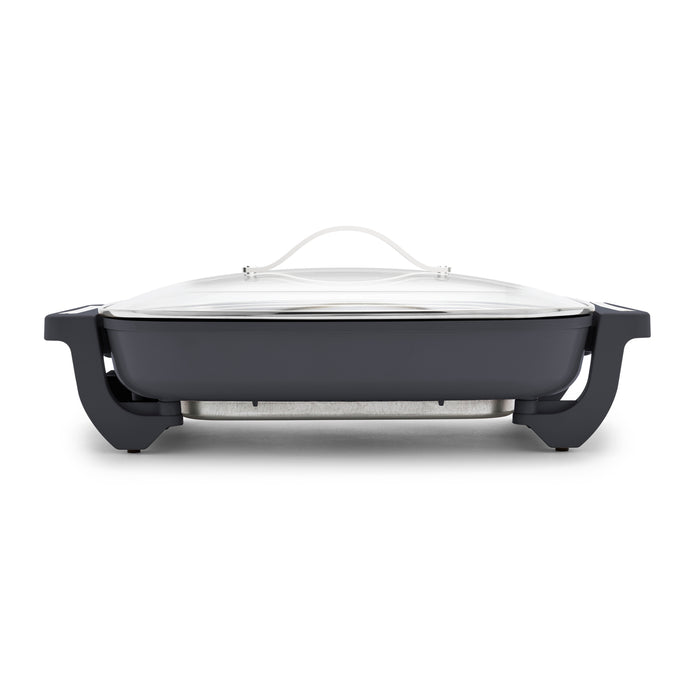 Graphite ceramic nonstick skillet with glass lid, 7-quart size, shown front-facing on a white background.