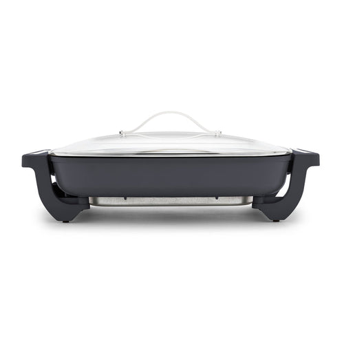 Graphite ceramic nonstick skillet with glass lid, 7-quart size, shown front-facing on a white background.