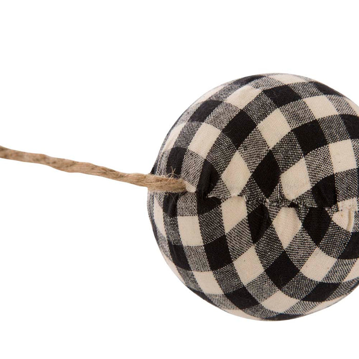 72"L Black & White Plaid Fabric Garland