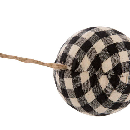 72"L Black & White Plaid Fabric Garland