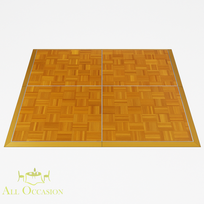 9' X 9' Oak Dance Floor Rental featuring a polished wood finish for event celebrations.