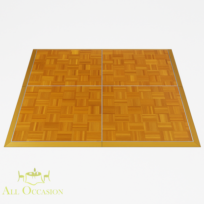 9' X 9' Oak Dance Floor Rental featuring a polished wood finish for event celebrations.