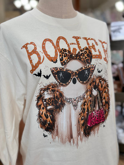 Boo-Jee Ghost Blingy Rhinestone Graphic L/S Tee