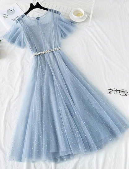 A line tulle short dress summer dress S12