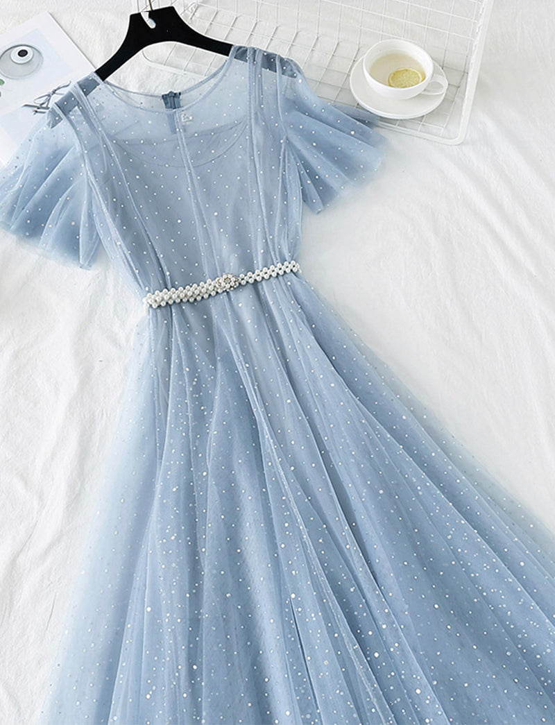A line tulle short dress summer dress S12