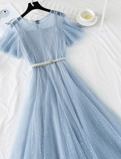 A line tulle short dress summer dress S12