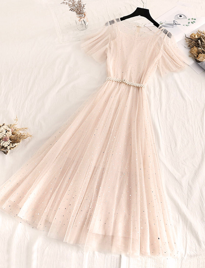 A line tulle short dress summer dress S12