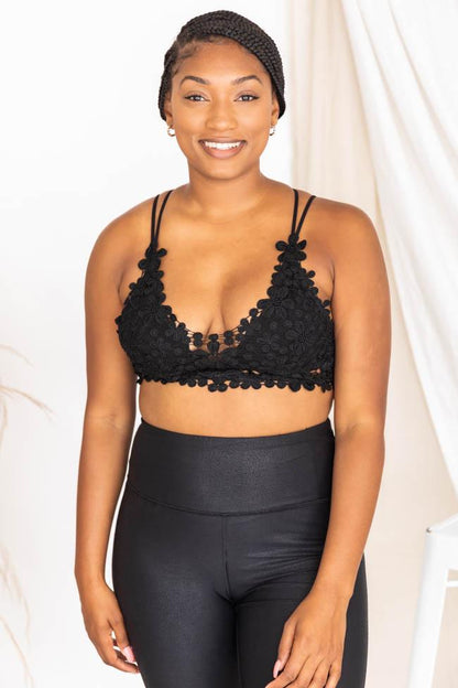 All The Romance Black Floral Lace Bralette