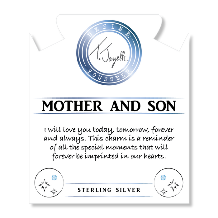 Amethyst Stone Bracelet with Mother Son Sterling Silver Charm