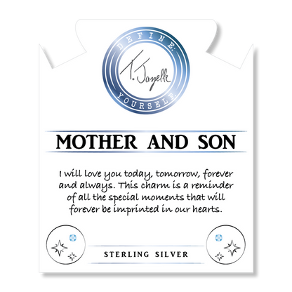 Amethyst Stone Bracelet with Mother Son Sterling Silver Charm