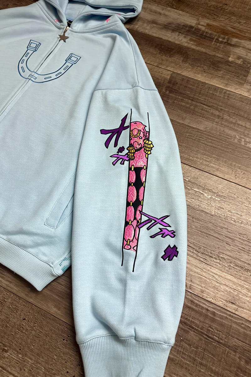 Anime JOJO Embroidered Zip Hoodie