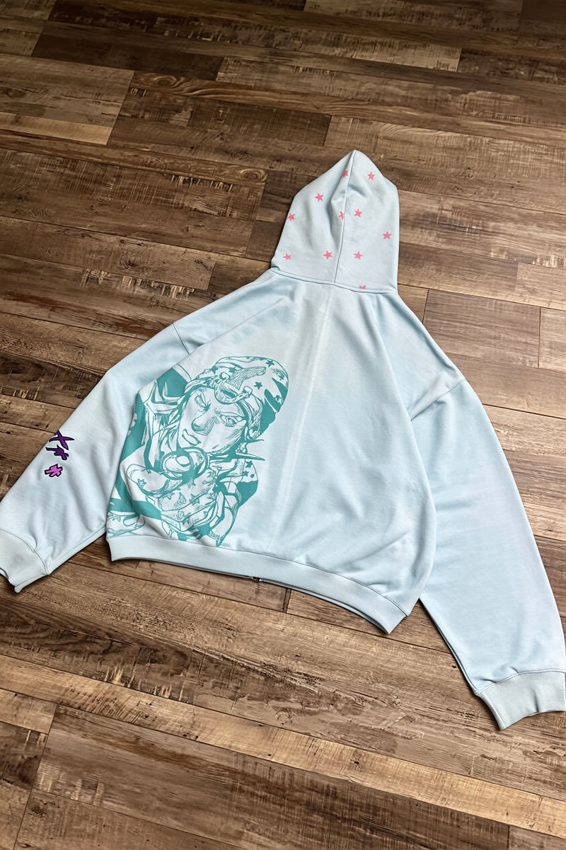 Anime JOJO Embroidered Zip Hoodie