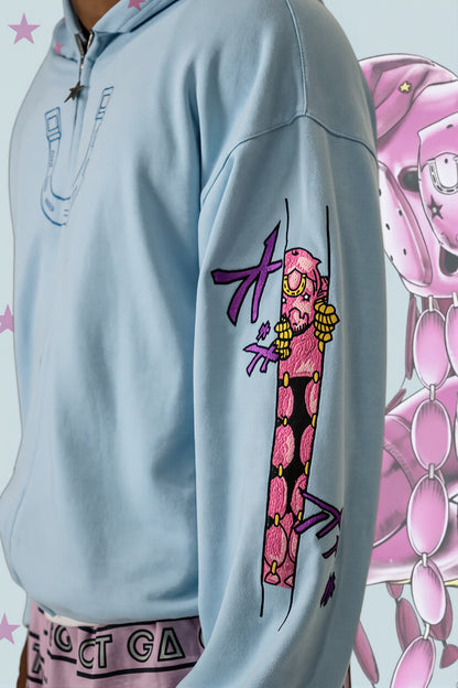 Anime JOJO Embroidered Zip Hoodie