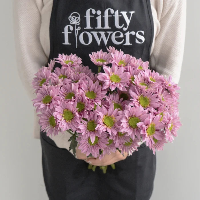 Antique Pink Daisy Flower Apron - Image