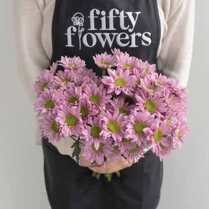 Antique Pink Daisy Flower Apron - Image
