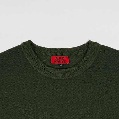 APC Kanye 2014 Reversible Knit Sweater In Khaki/Camo
