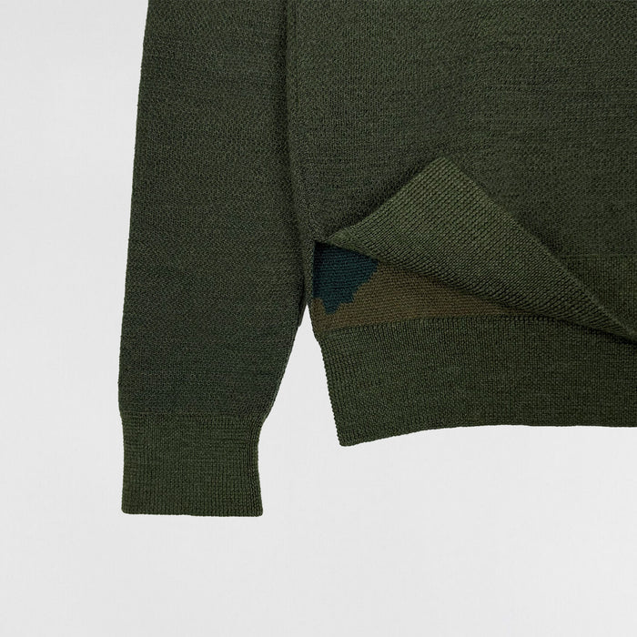 APC Kanye 2014 Reversible Knit Sweater In Khaki/Camo