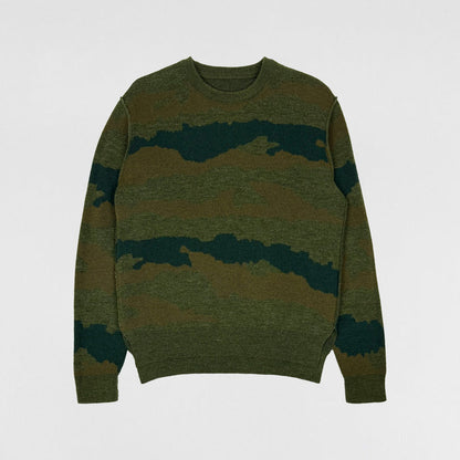 APC Kanye 2014 Reversible Knit Sweater In Khaki/Camo