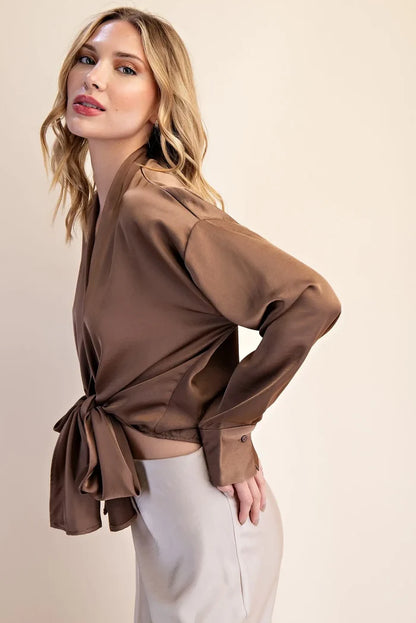 Arana Wrap-Tie Blouse