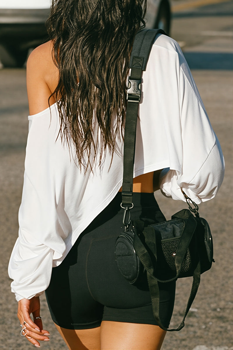 Asym Neck Loose Cropped Blouse