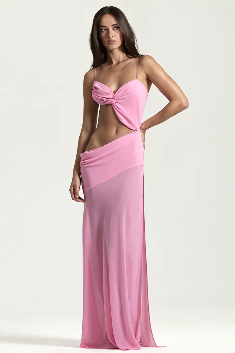 Asym Split Cami Hollow Maxi Dress