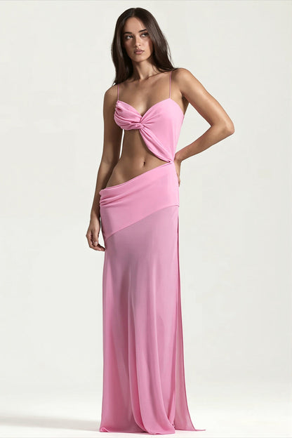 Asym Split Cami Hollow Maxi Dress