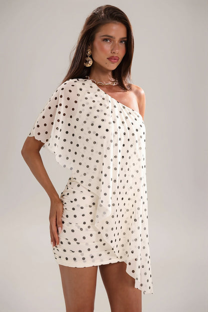 Asymmetric Ruffle Slim Beach Mini Dress