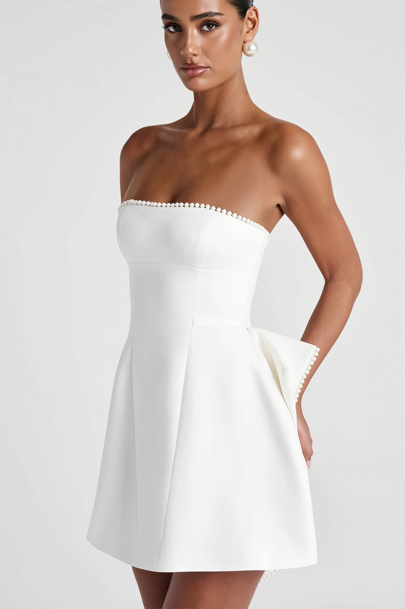 Back Bow A Line Tube Summer Mini Dress