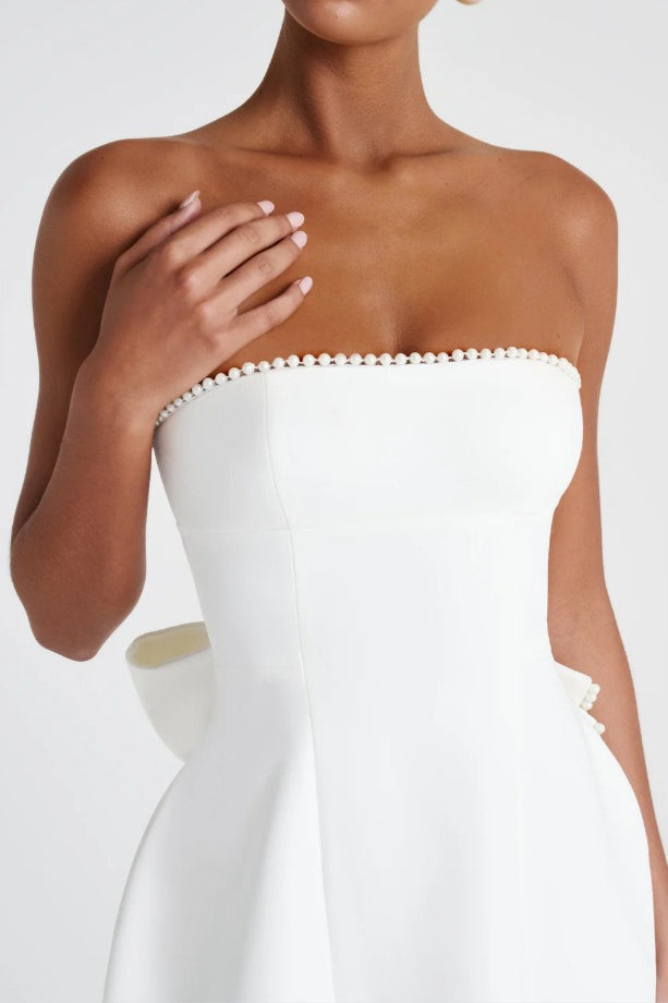 Back Bow A Line Tube Summer Mini Dress