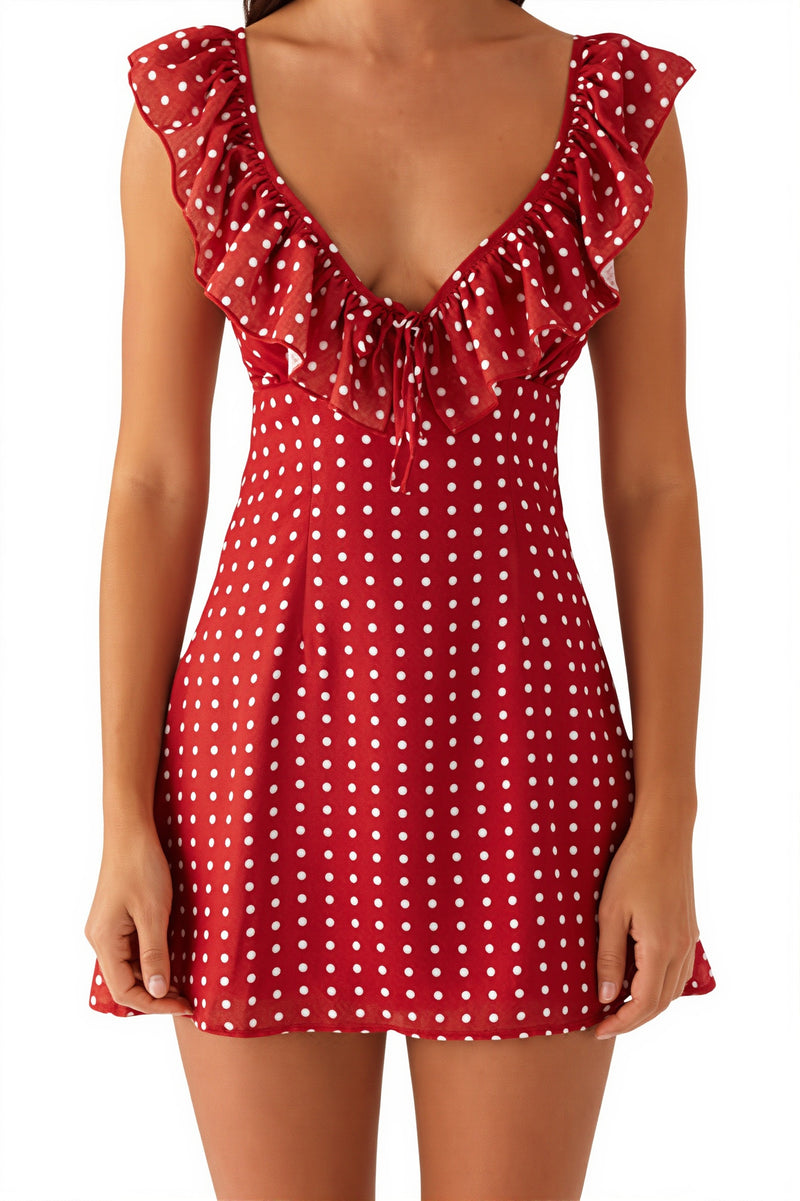 Backless Ruffled Floral Mini dress