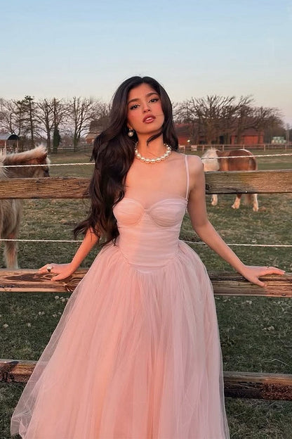 Ballet Style Sweet Tulle Cami Long Prom Dress