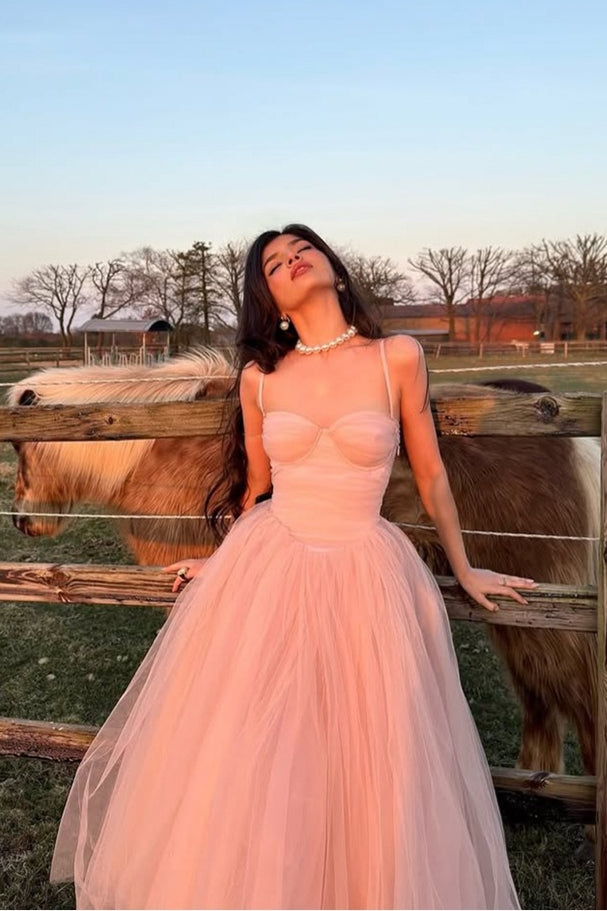 Ballet Style Sweet Tulle Cami Long Prom Dress