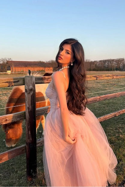 Ballet Style Sweet Tulle Cami Long Prom Dress