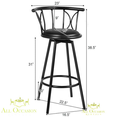 Bar Stool Swivel Black Metal with a stylish design and comfortable seat, perfect for casual gatherings.