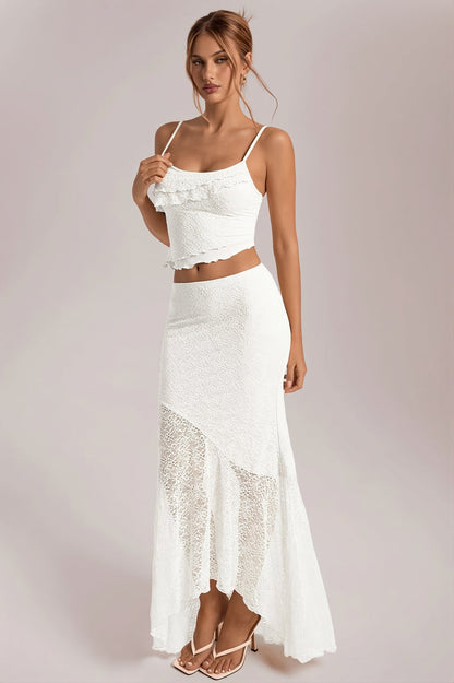 Baroque Lace Mermaid A Line Maxi Two Piece Set