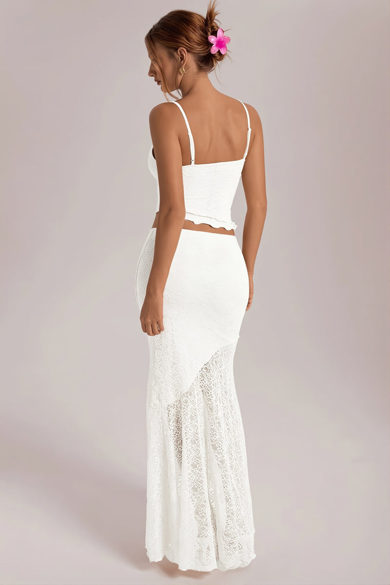 Baroque Lace Mermaid A Line Maxi Two Piece Set