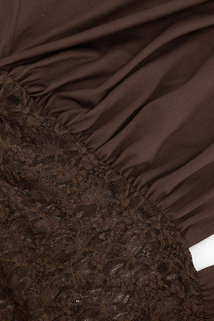 Batwing Lace Splicing Elegant Blouse